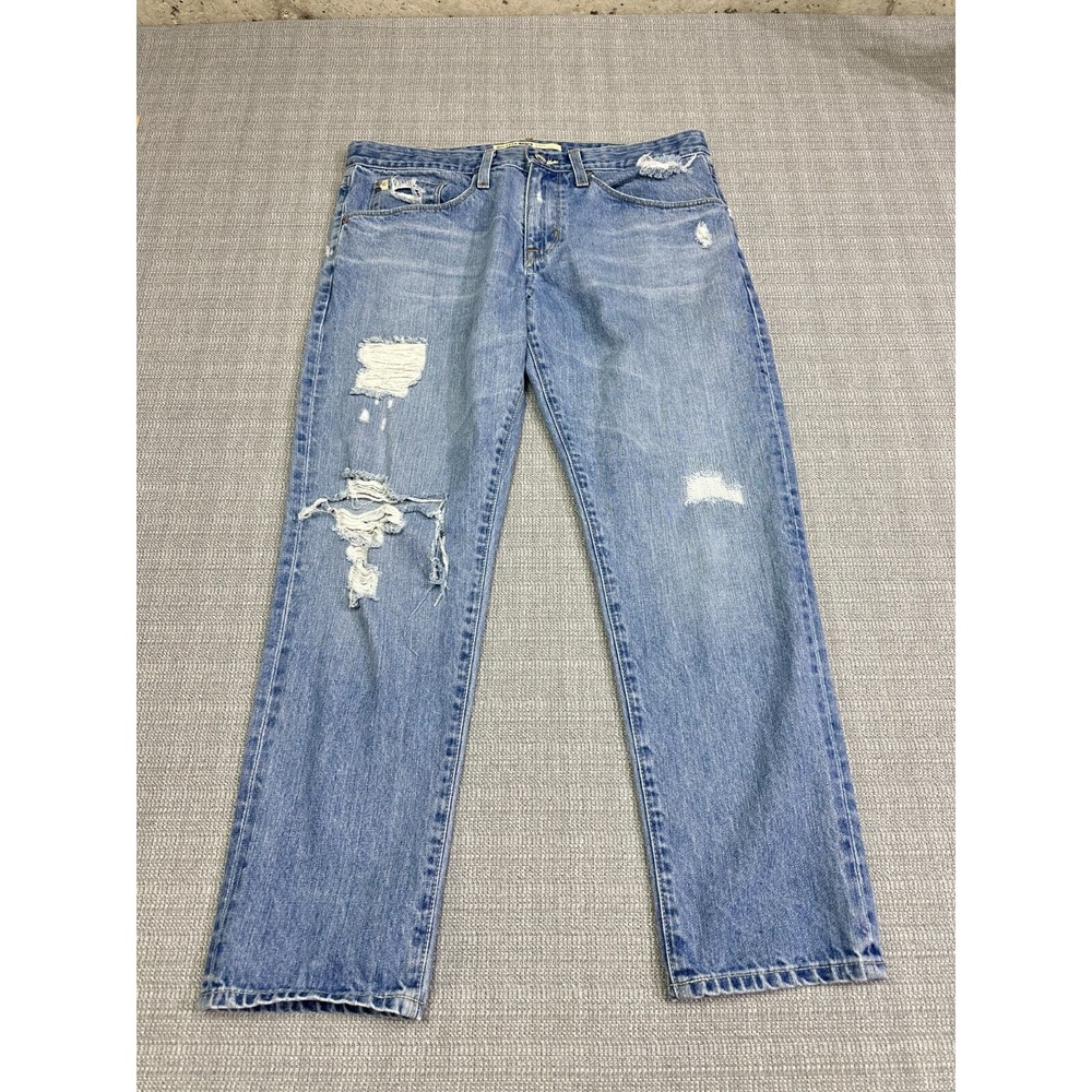 Big Star Distressed Boyfriend Jeans 29 Crop Light Wash Straight Leg Y2K‎ Grunge